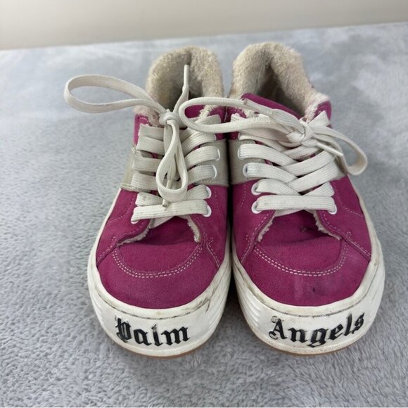 Palm Angels Snow Low Top Pink Suede Chunky Sneakers Women's Size 3 US/2 UK/36 EU - Picture 12 of 14